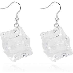 Fun Exaggerated Ice Cube Drop Earrings - Unique Geometric Jewelry for Women